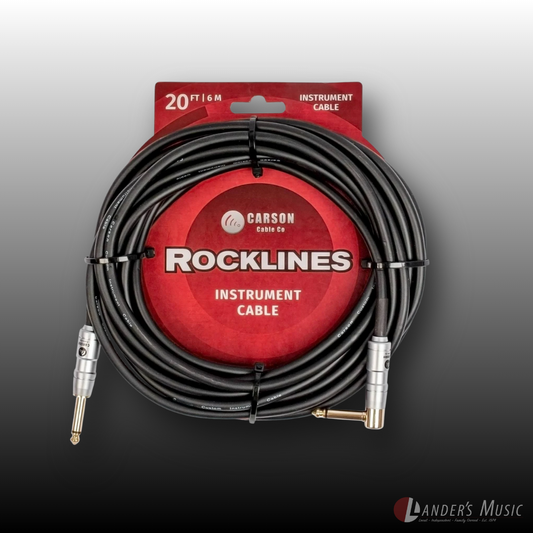 Rocklines 20ft Right Angle to Straight Jack Instrument Cable
