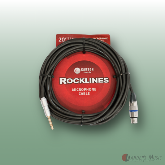 Carson Rocklines 20ft XLR F to 1/4" TS Microphone Cable