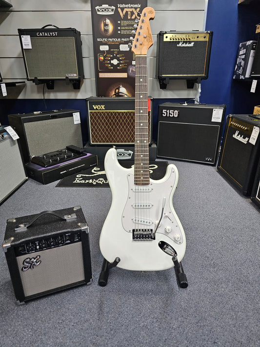 SX S Style White Guitar and Amp Package