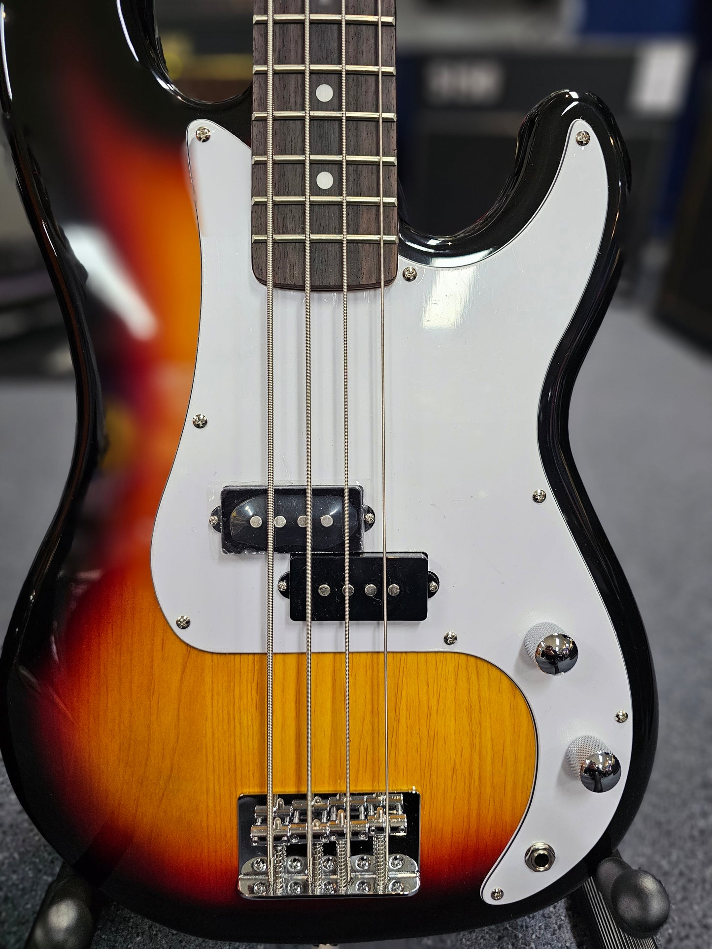 SX PB Style in Tobacco Sunburst 3/4 Bass Guitar and Amp Package