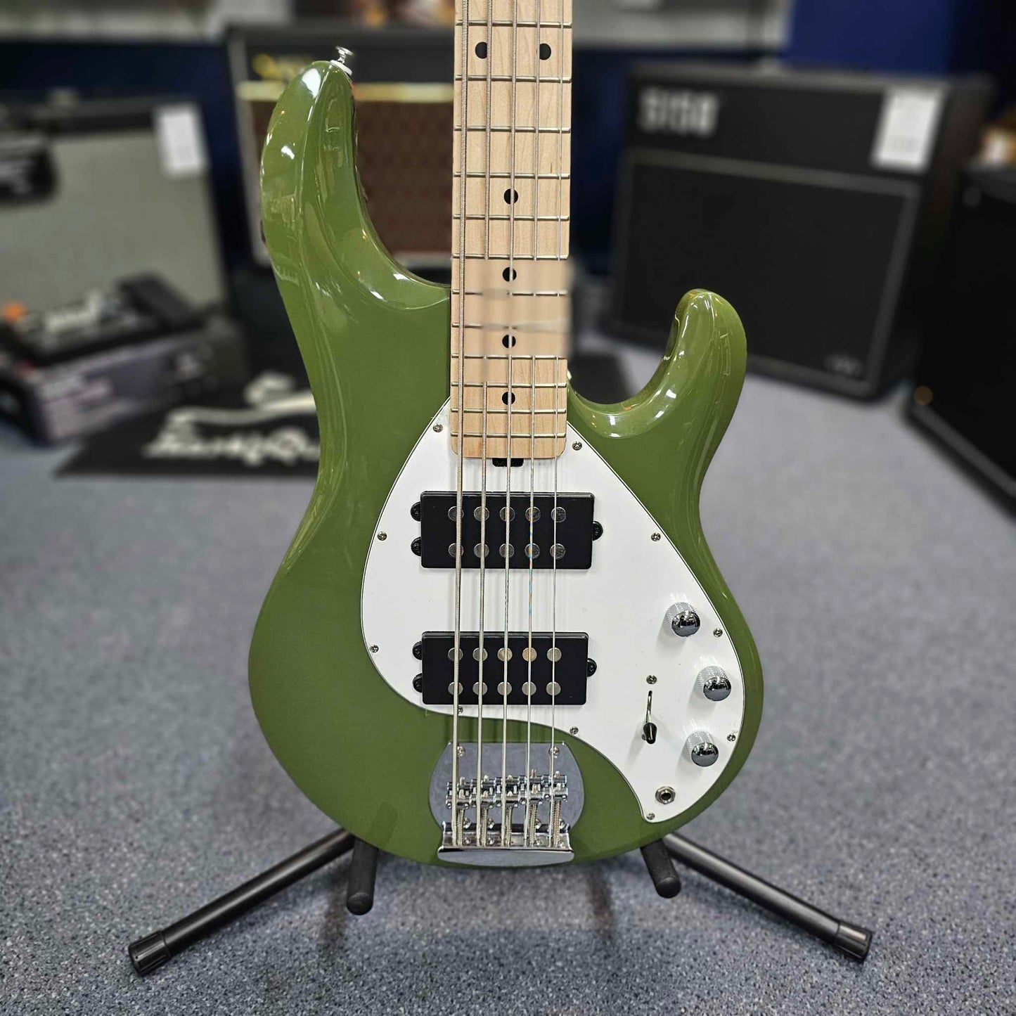 Sterling by Musicman Stingray Ray5 Olive Bass Guitar