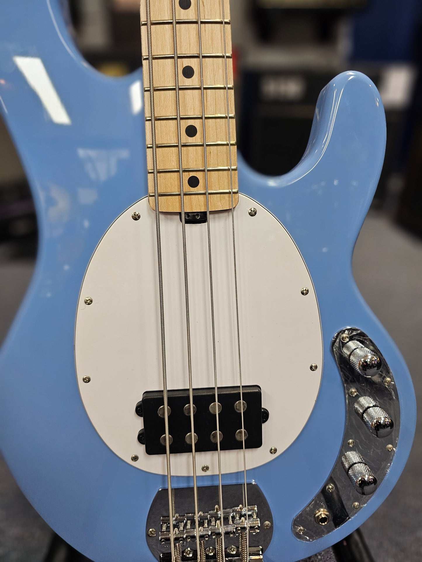 Sterling by Musicman Stingray Ray4 Chopper Blue Bass Guitar