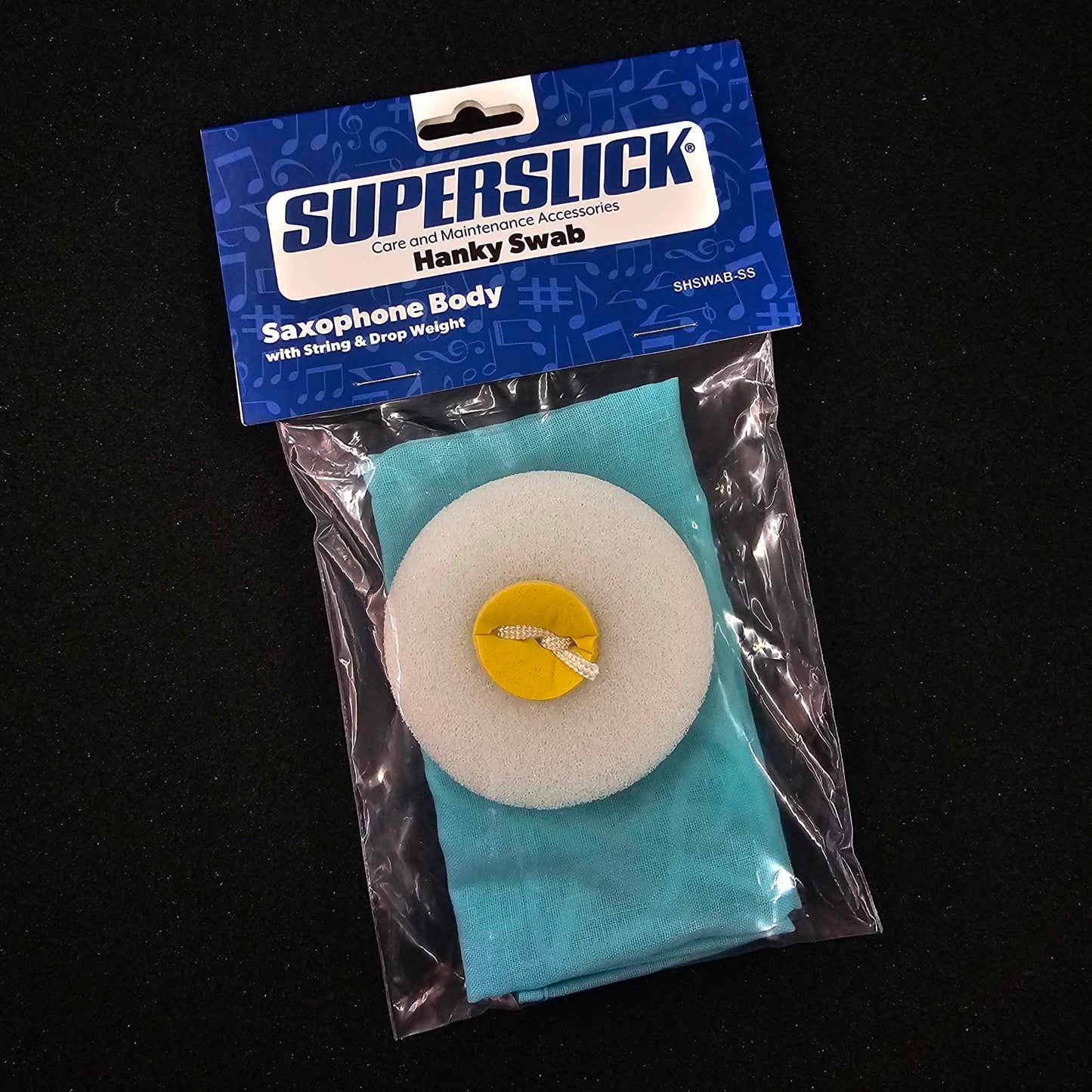 Superslick Saxophone Hanky Swab with Drop Weight