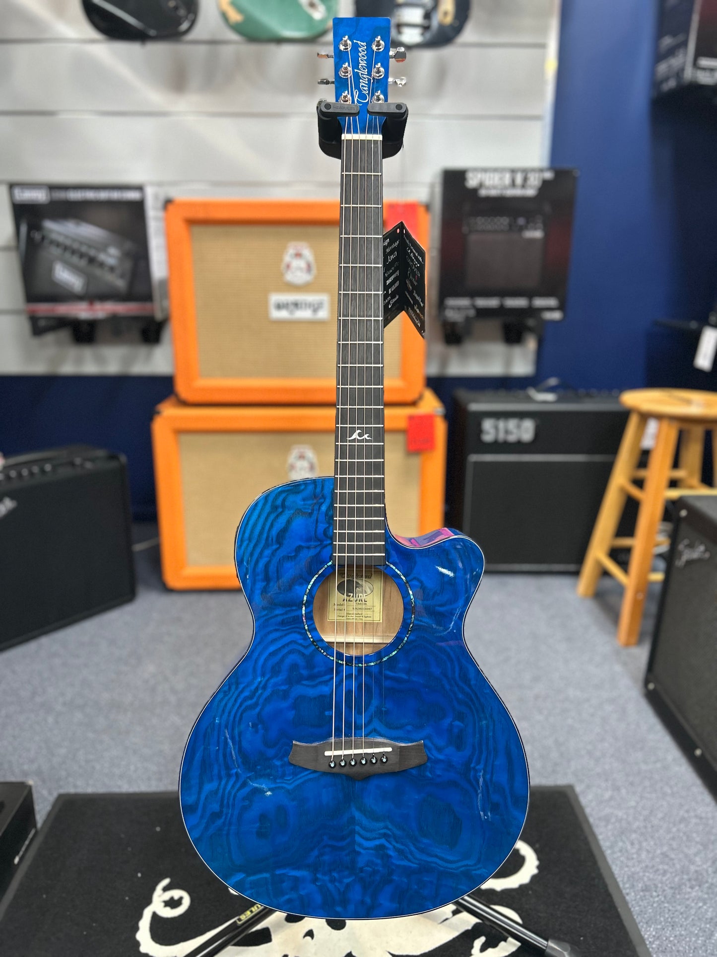 Tanglewood Azure Superfolk TA4-CE Serenity Blue Gloss Acoustic/Electric Guitar