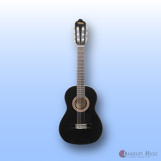Valencia VC101 1/4 Size Black Nylon String Acoustic Guitar
