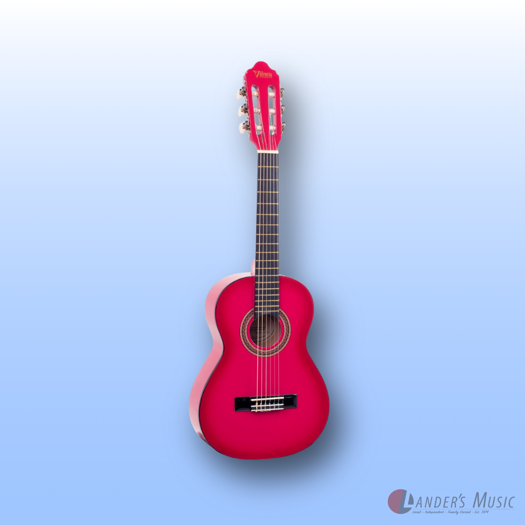 Valencia VC101 1/4 Size Pink Sunburst Nylon String Guitar