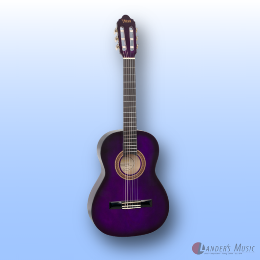 Valencia VC102 1/2 Size Purple Sunburst Nylon String Guitar