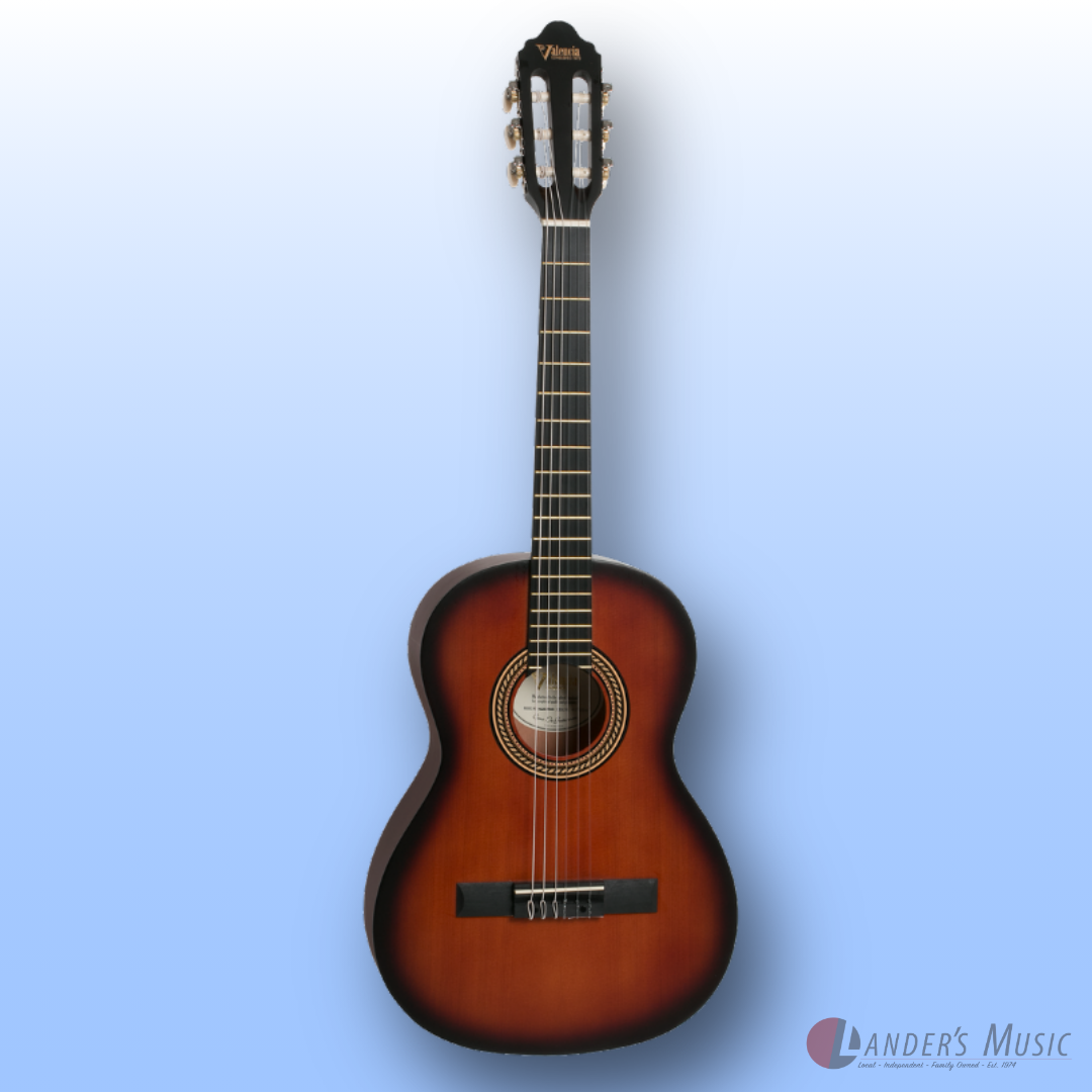 Valencia VC203H 3/4 Size Hybrid Classic Sunburst Nylon String Guitar
