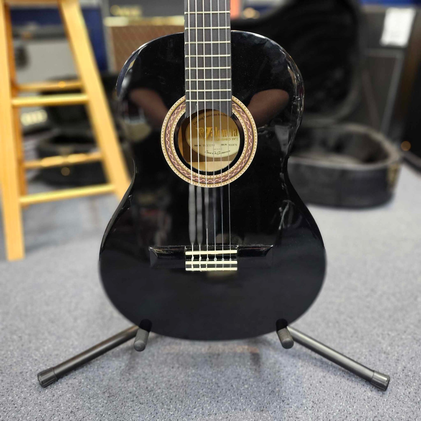 Valencia VC102 1/2 Size Black Nylon String Guitar