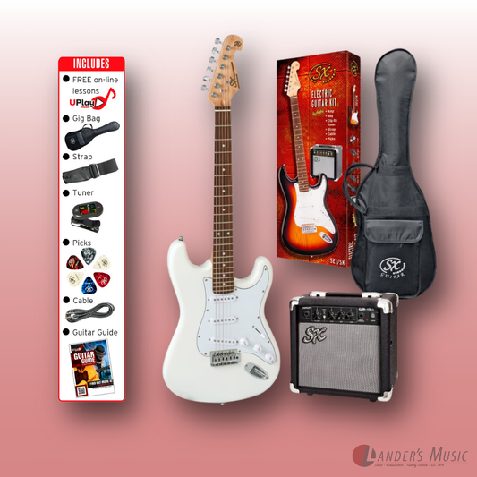 SX S Style White Guitar and Amp Package